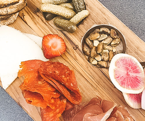 A charcuterie board